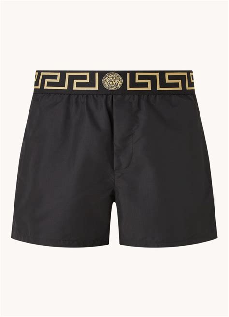 versace zwembroek zwart|Versace Zwembroek met steekzakken en logoband • Zwart .